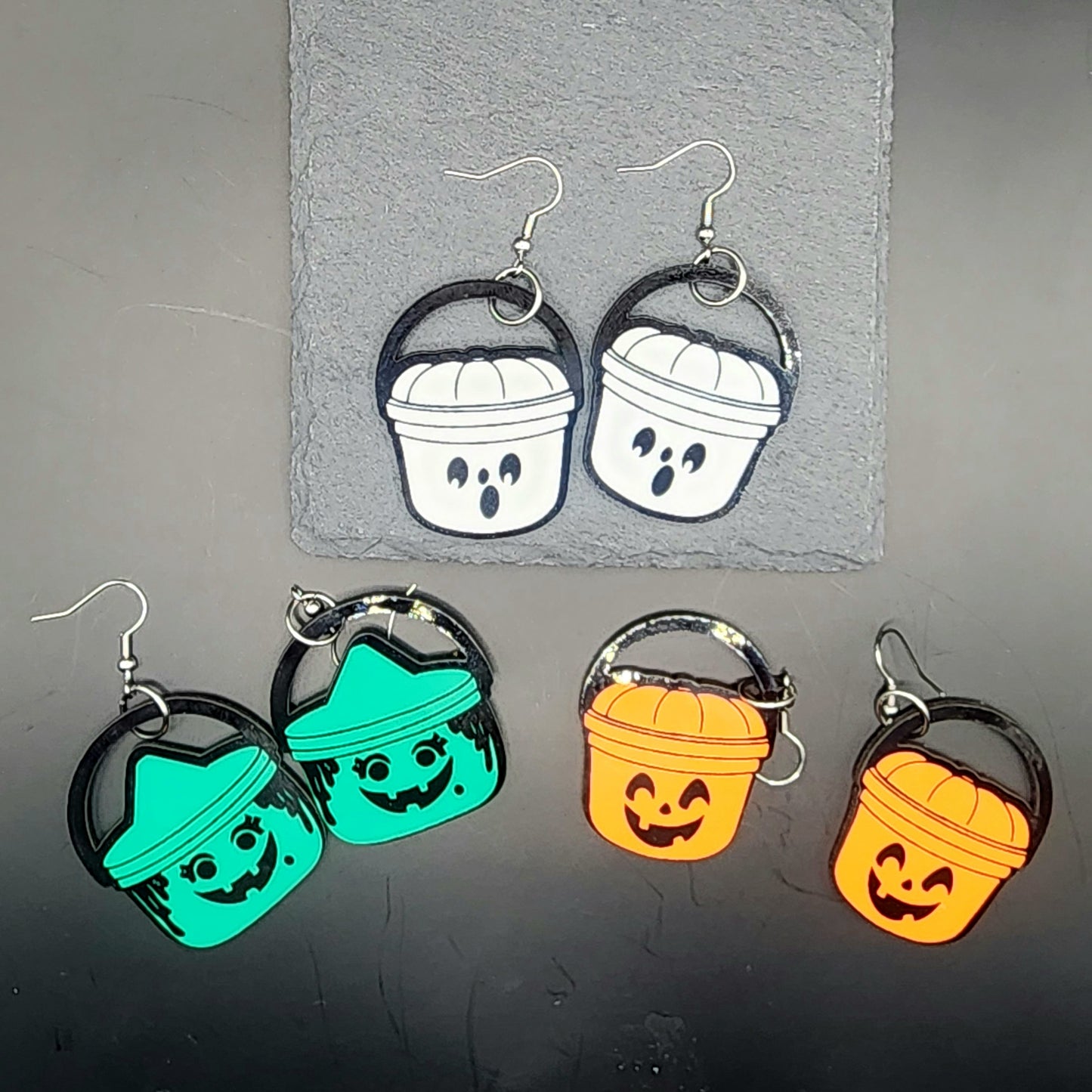 Halloween Pumpkin Pail Earrings