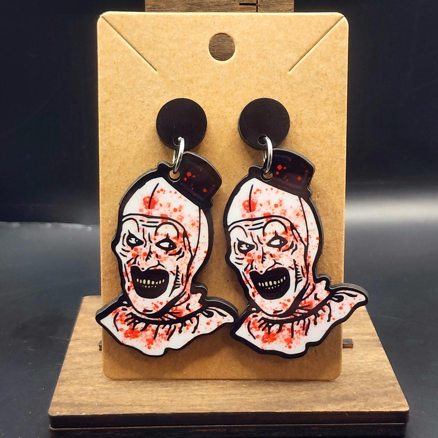 Terrifying Bloody Clown Earrings