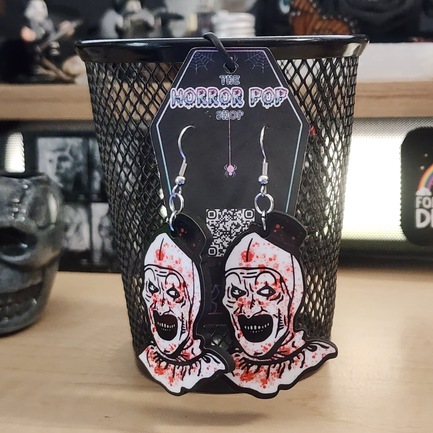 Terrifying Bloody Clown Earrings