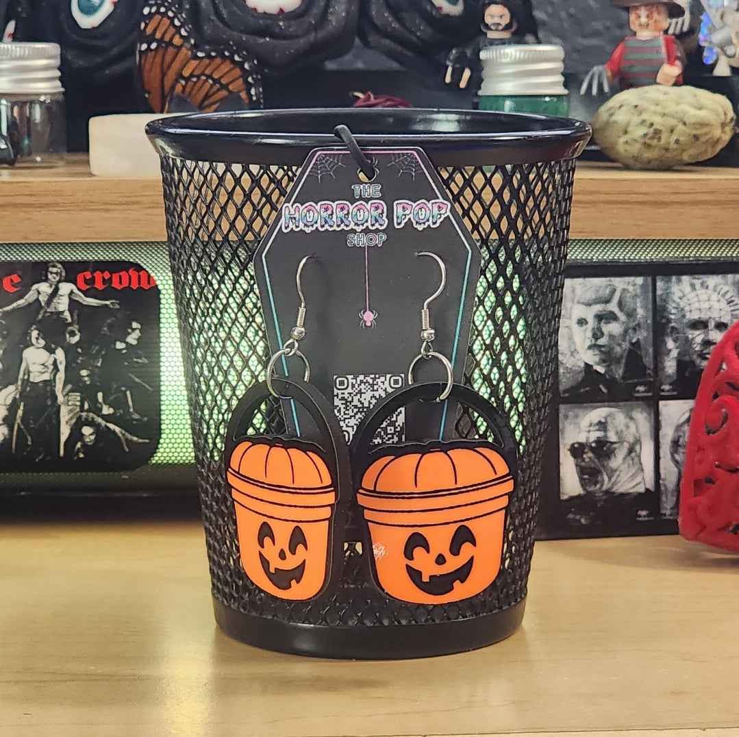 Halloween Pumpkin Pail Earrings